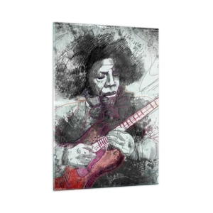 Schilderen op glas - Op de golven van muziek - 50x70 cm