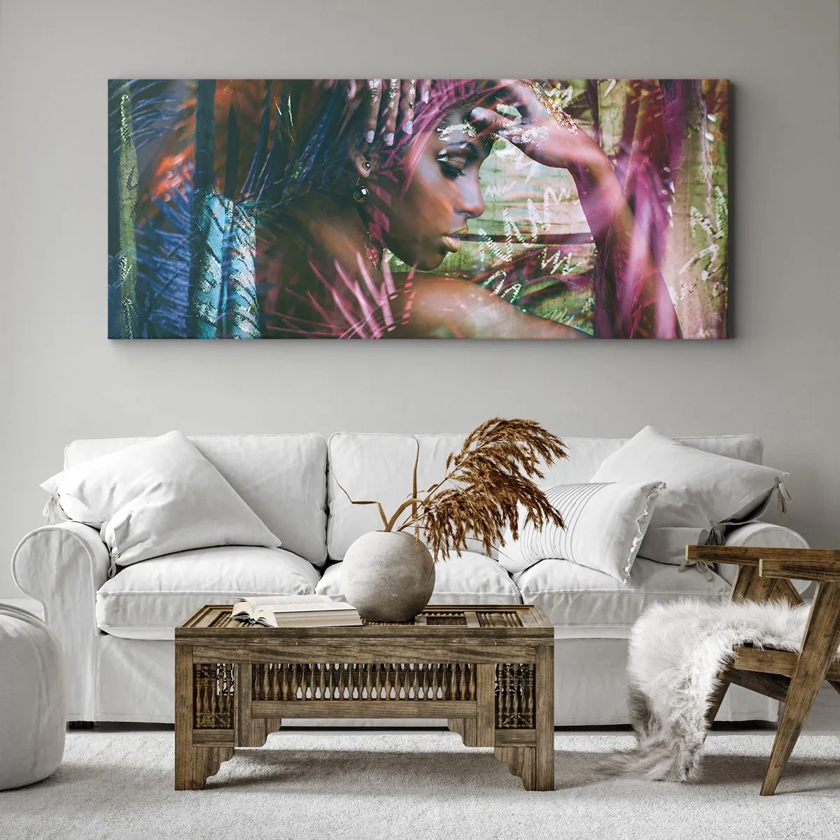 Schilderen op canvas - Moeder Natuur in de jungle - 90x30 cm