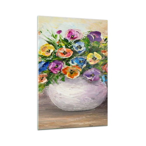 Schilderen op glas - Stilleven met een witte vaas - 70x100 cm