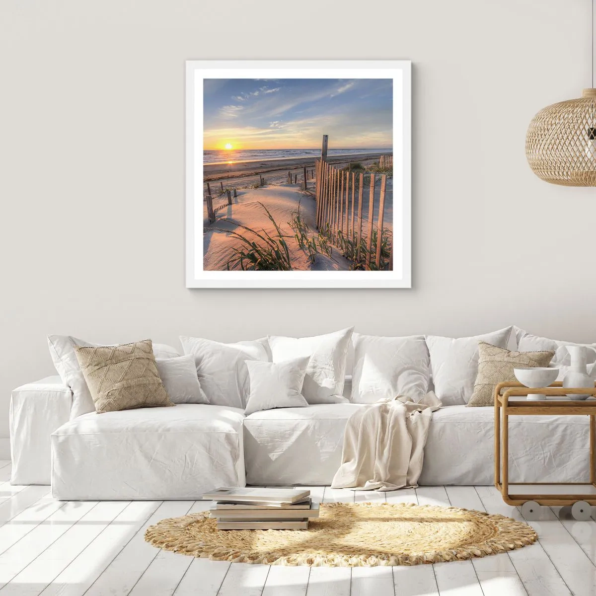 Poster in een witte lijst - Glans en schaduw van de wind - 60x60 cm