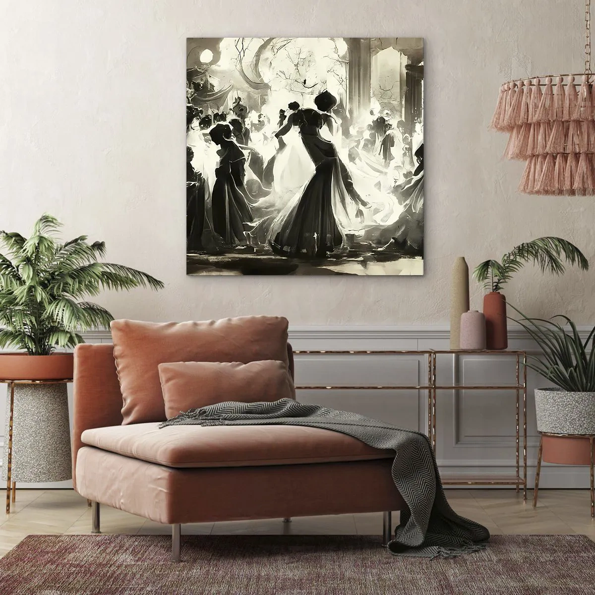 Schilderen op canvas - De grote maskerade - 60x60 cm