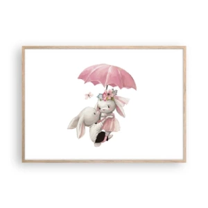 Een poster in een licht eiken lijst - Dit is liefde - 100x70 cm