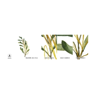 Fotobehang Monster Zelfklevend Deluxe Sticker - Alles wat goed is - Bladeren, Olijf, Plant - 100x30 cm