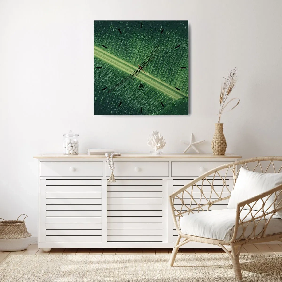 Wandklok - Klok - De structuur van groen - 30x30 cm