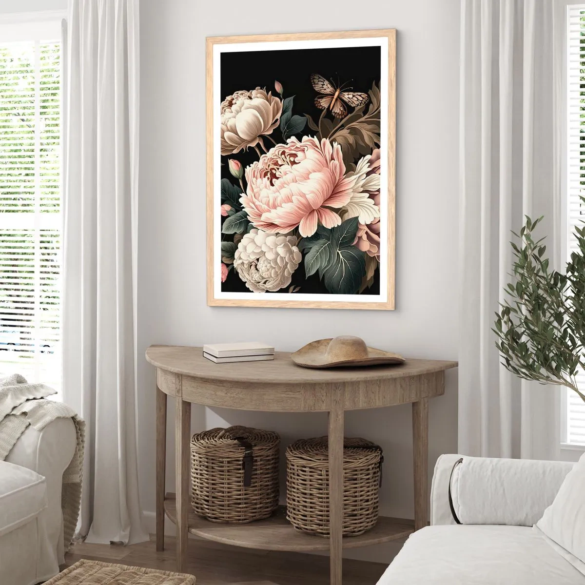 Een poster in een licht eiken lijst - In barokstijl - 50x70 cm