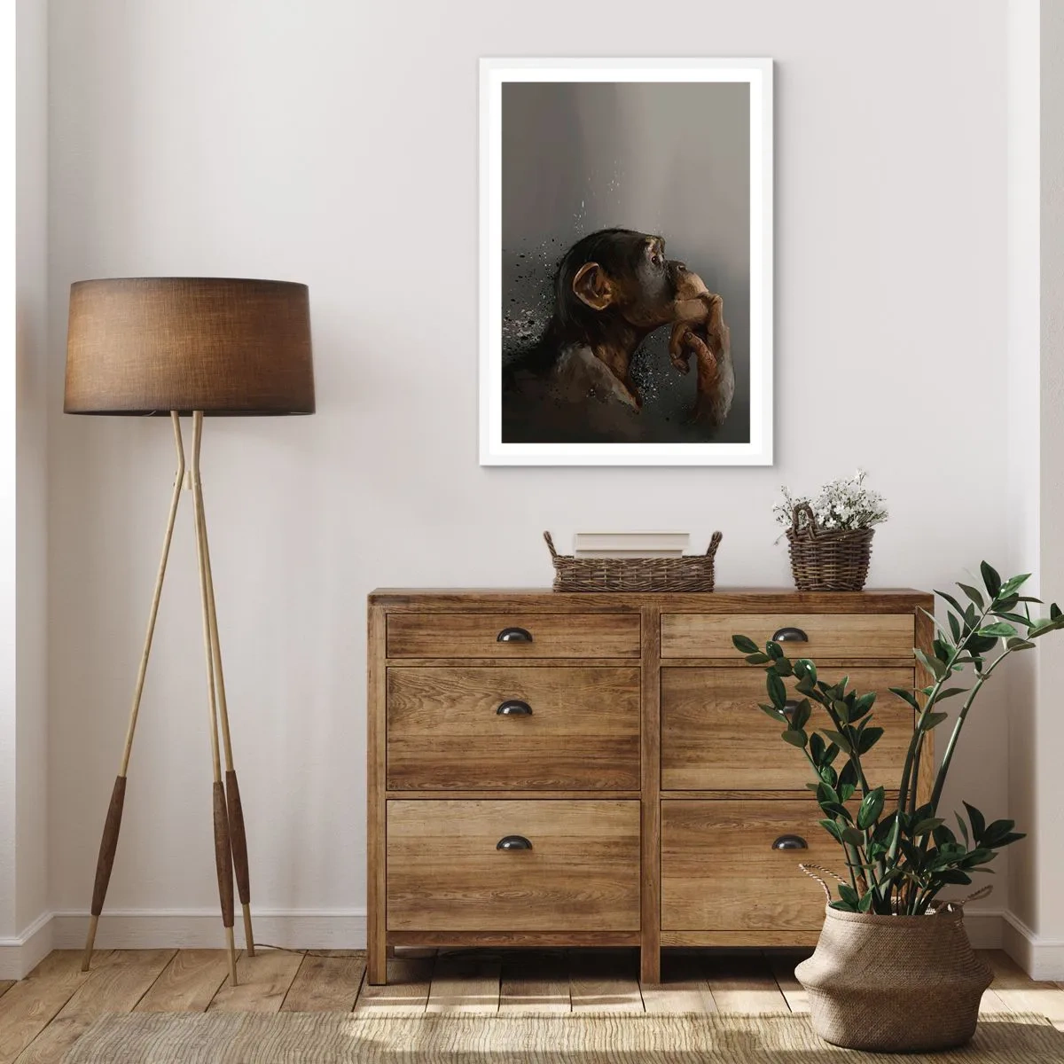 Poster in een witte lijst - Zeker een denker - 50x70 cm