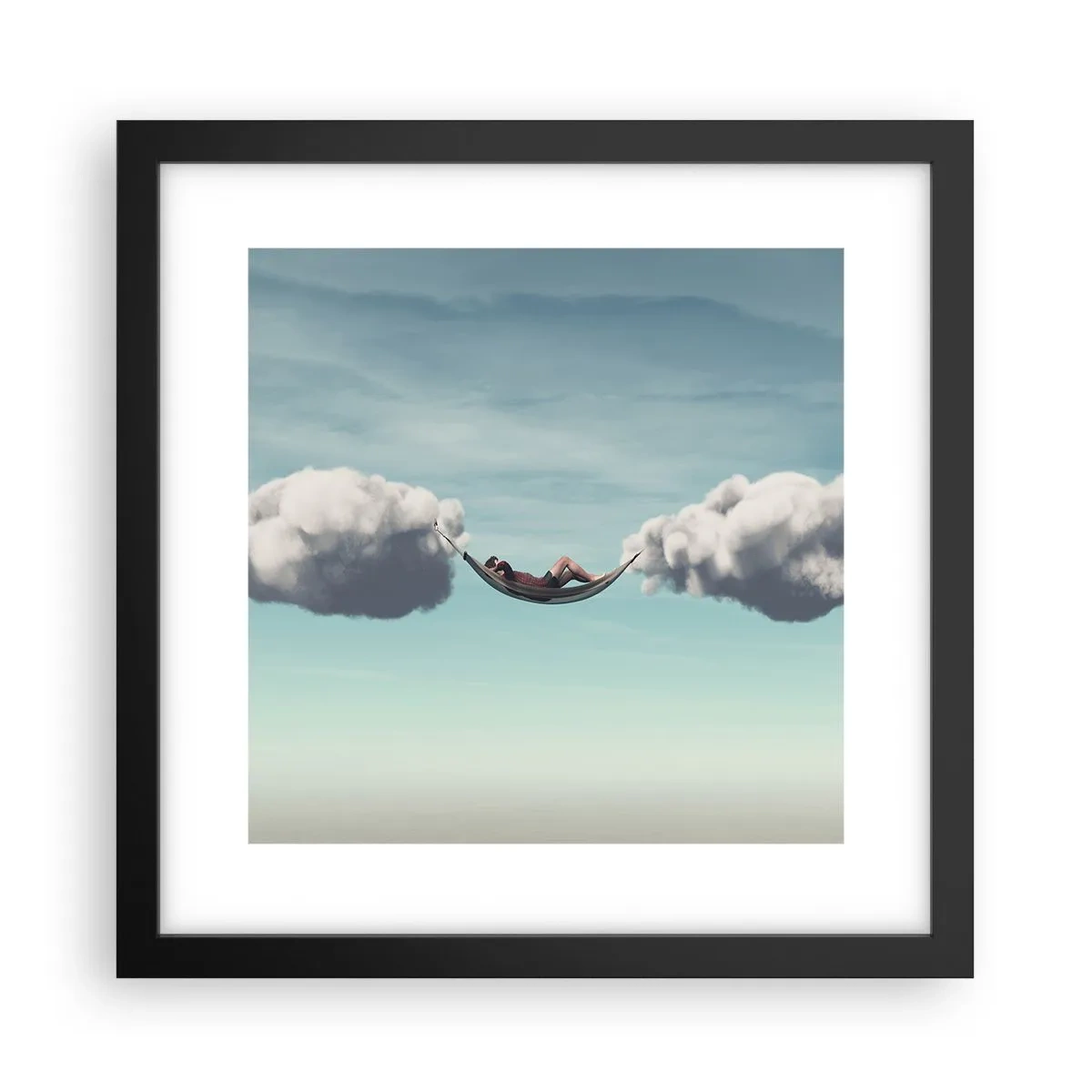 Poster in een zwarte lijst - Het geluk van het moment - 30x30 cm