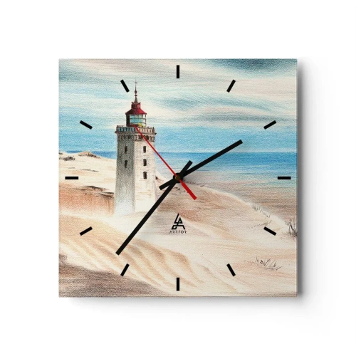 Wandklok - Klok - Altijd staren naar de zee - 30x30 cm