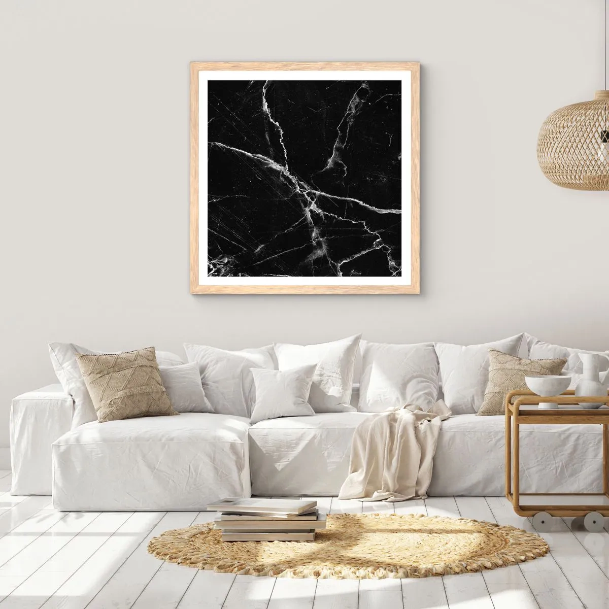 Een poster in een licht eiken lijst - Het geheime leven van steen - 40x40 cm