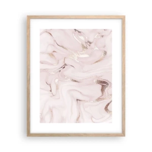 Een poster in een licht eiken lijst - In een roze sjaal - 40x50 cm