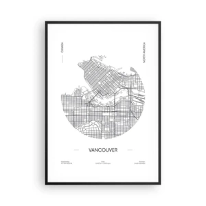 Poster in een zwarte lijst - Anatomie van Vancouver - 70x100 cm