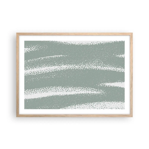 Een poster in een licht eiken lijst - Abstractie in een winterklimaat - 70x50 cm