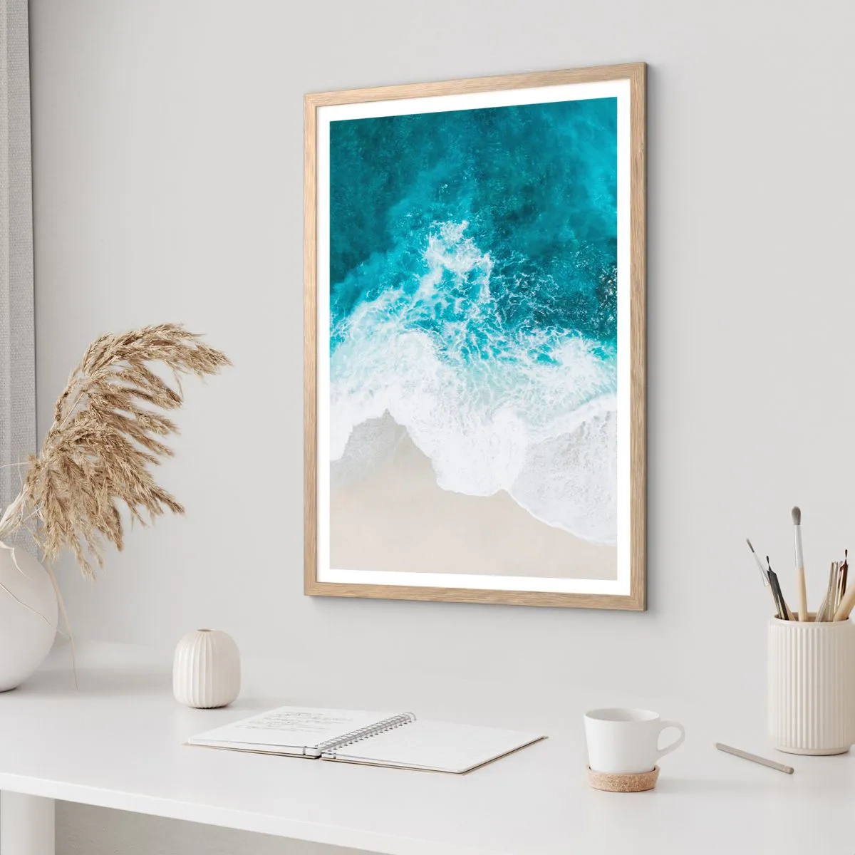 Een poster in een licht eiken lijst - Natuurlijke streling - 70x100 cm