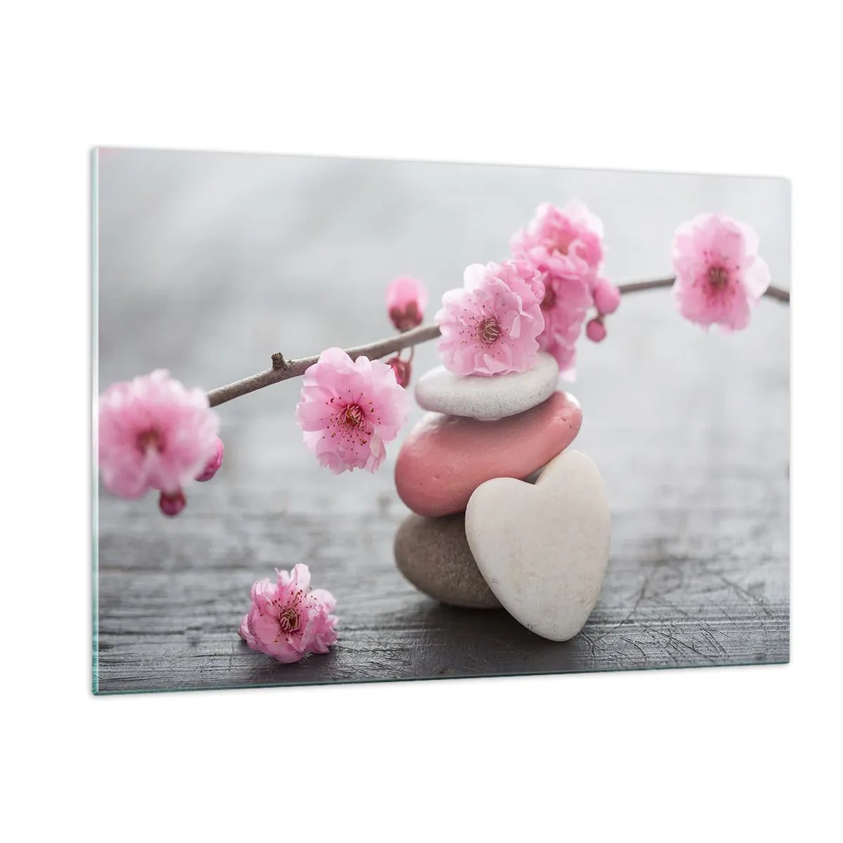 Schilderen op glas - Gelukzaligheid met een kersenbloesem - 120x80 cm