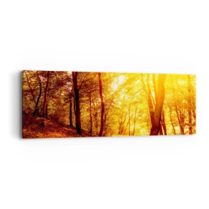 Schilderen op canvas - Op weg naar de gouden open plek - 90x30 cm