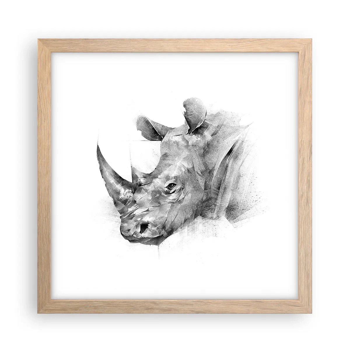 Een poster in een licht eiken lijst - Afrikaans portret - 30x30 cm