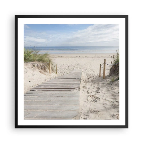 Poster in een zwarte lijst - naar de horizon - 60x60 cm
