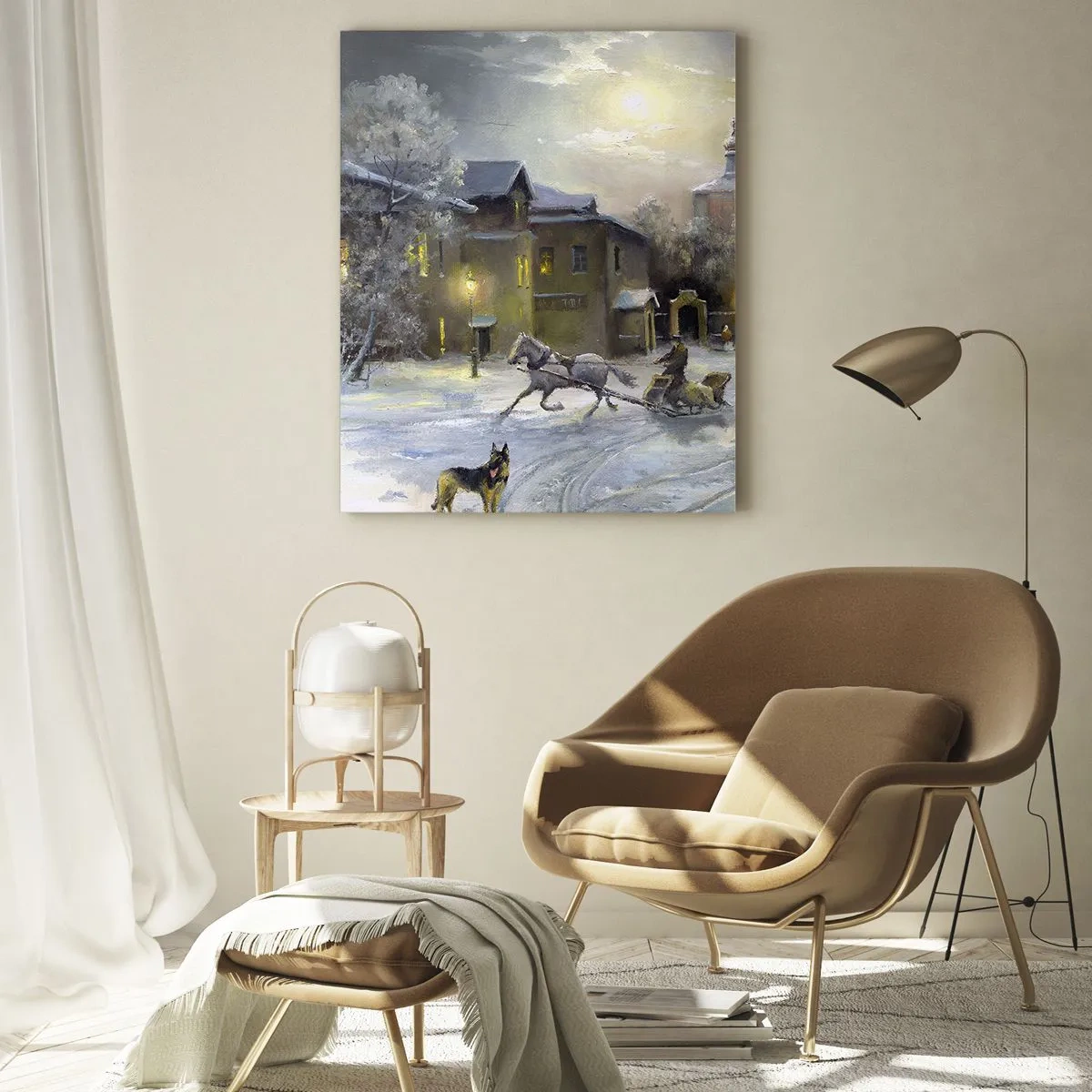 Schilderen op glas - De magie van de Russische winter - 50x70 cm