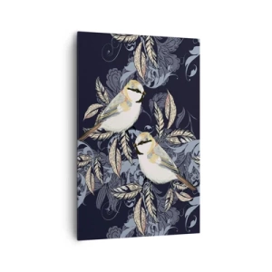 Schilderen op canvas - Geel-blauwe triller - 80x120 cm