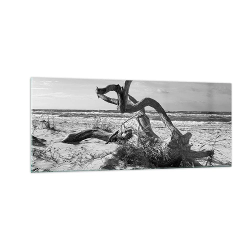 Schilderen op glas - Zee sculptuur - 100x40 cm
