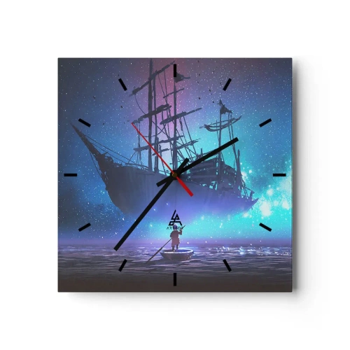 Wandklok - Klok - Ontmoeting met de mythe van de zee - 40x40 cm