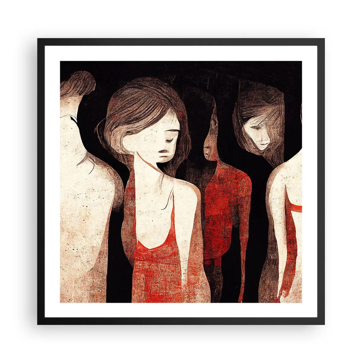 Poster in een zwarte lijst - Madonna's van duisternis - 60x60 cm