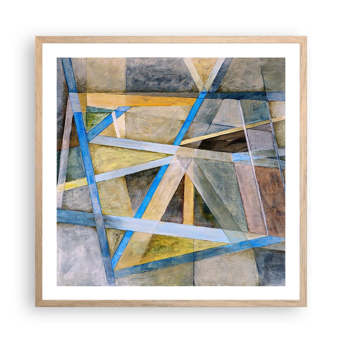 Een poster in een licht eiken lijst - Recht of diagonaal? - 60x60 cm