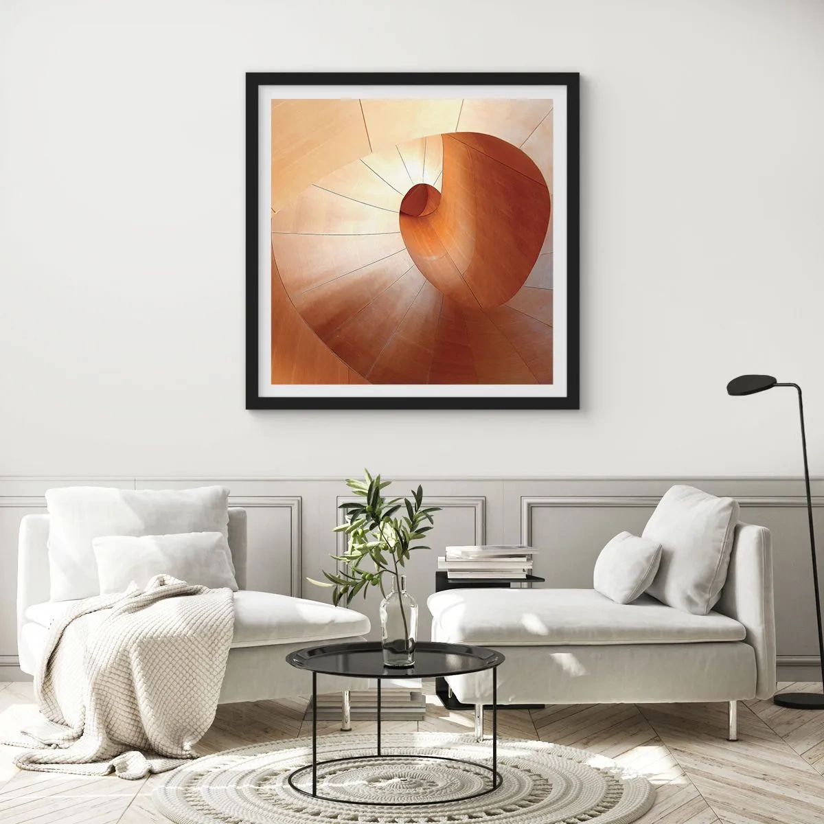 Poster in een zwarte lijst - Architecturale serpentijn - 60x60 cm