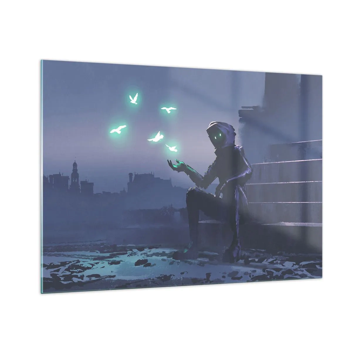 Schilderen op glas - Het leven komt terug - 100x70 cm