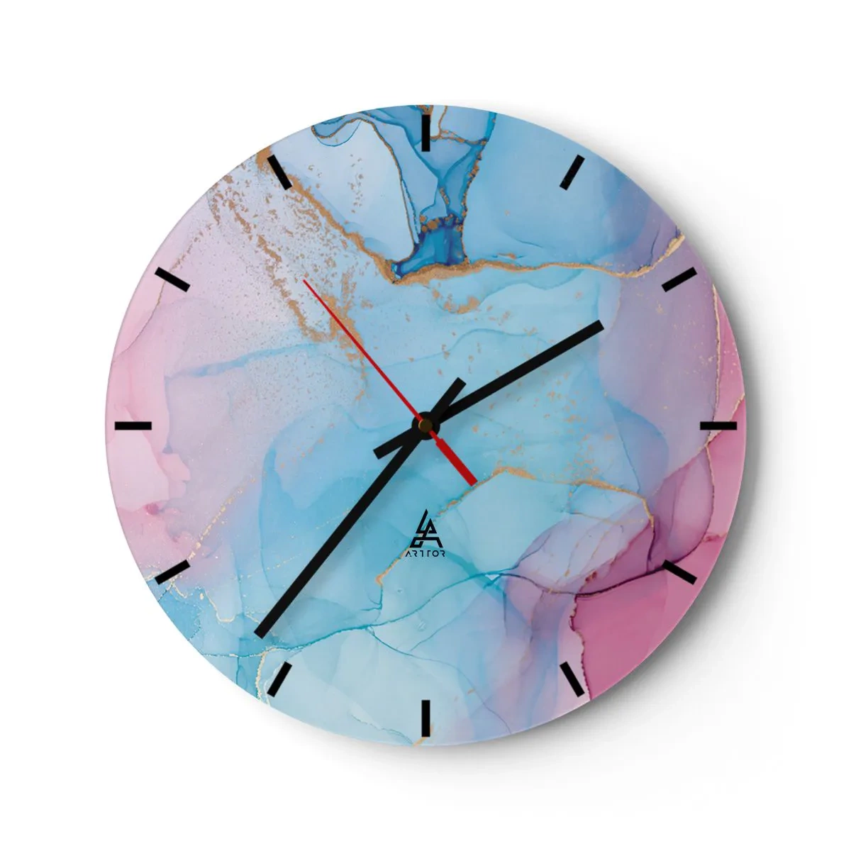 Wandklok - Klok - Ontmoeting en interpenetratie - 40x40 cm