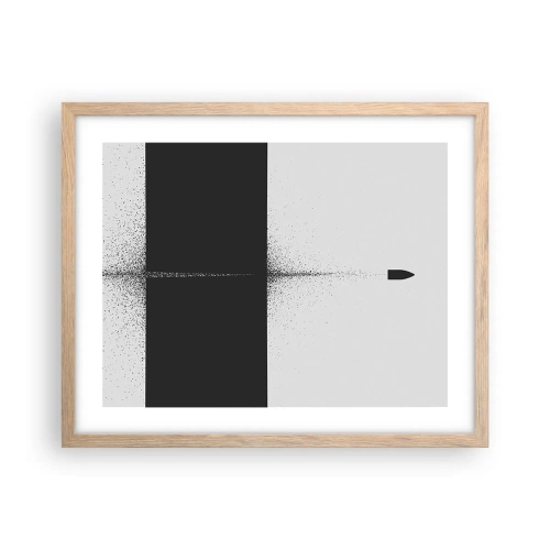 Een poster in een licht eiken lijst - Rechtstreeks naar het doel - 50x40 cm