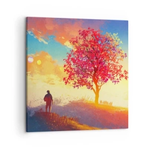 Schilderen op canvas - Pelgrim bij de bestemming - 50x50 cm