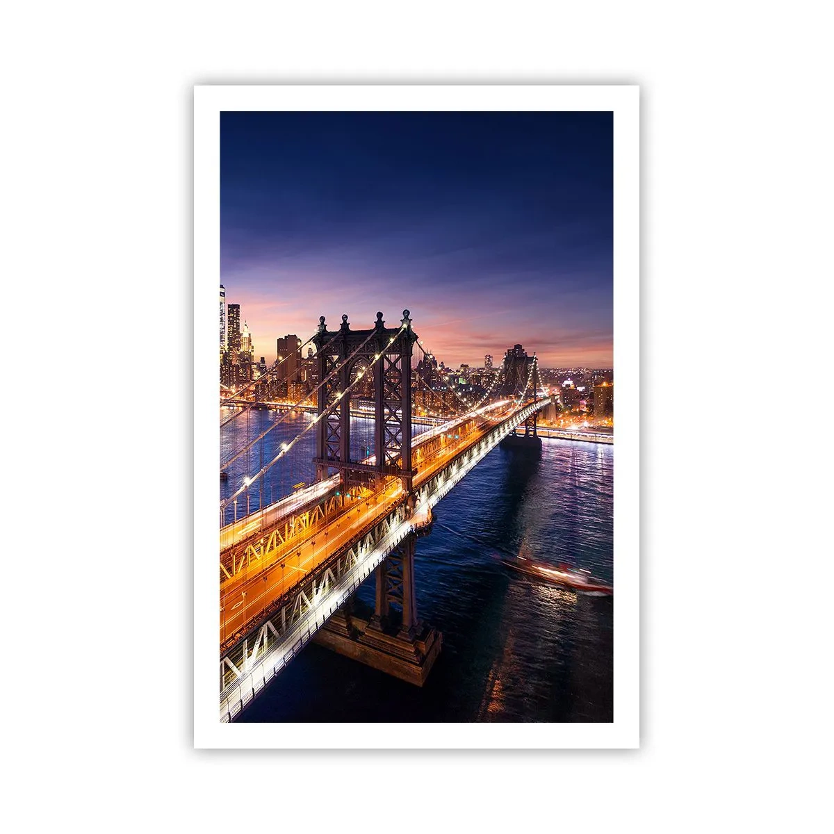 Poster - Een stralende brug naar het hart van de stad - 61x91 cm