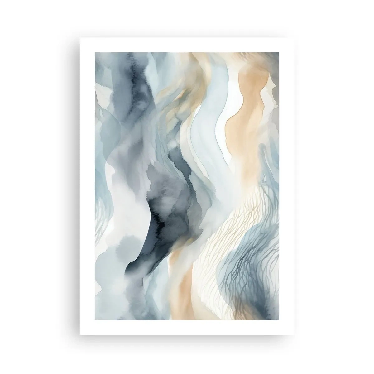 Poster - Besneeuwde en mistige abstractie - 50x70 cm