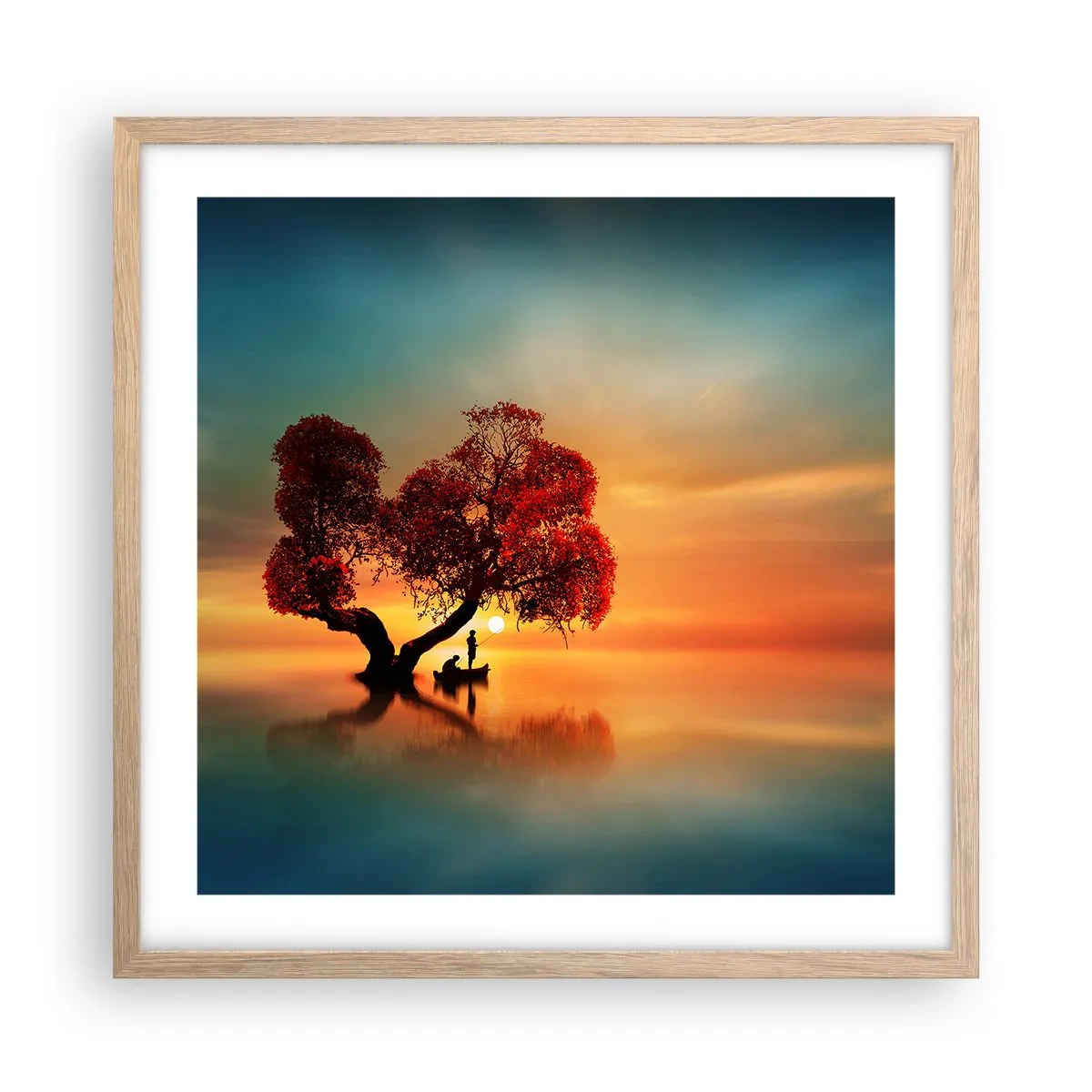 Een poster in een licht eiken lijst - Afstanders en de stilte van de wereldlozen - 50x50 cm