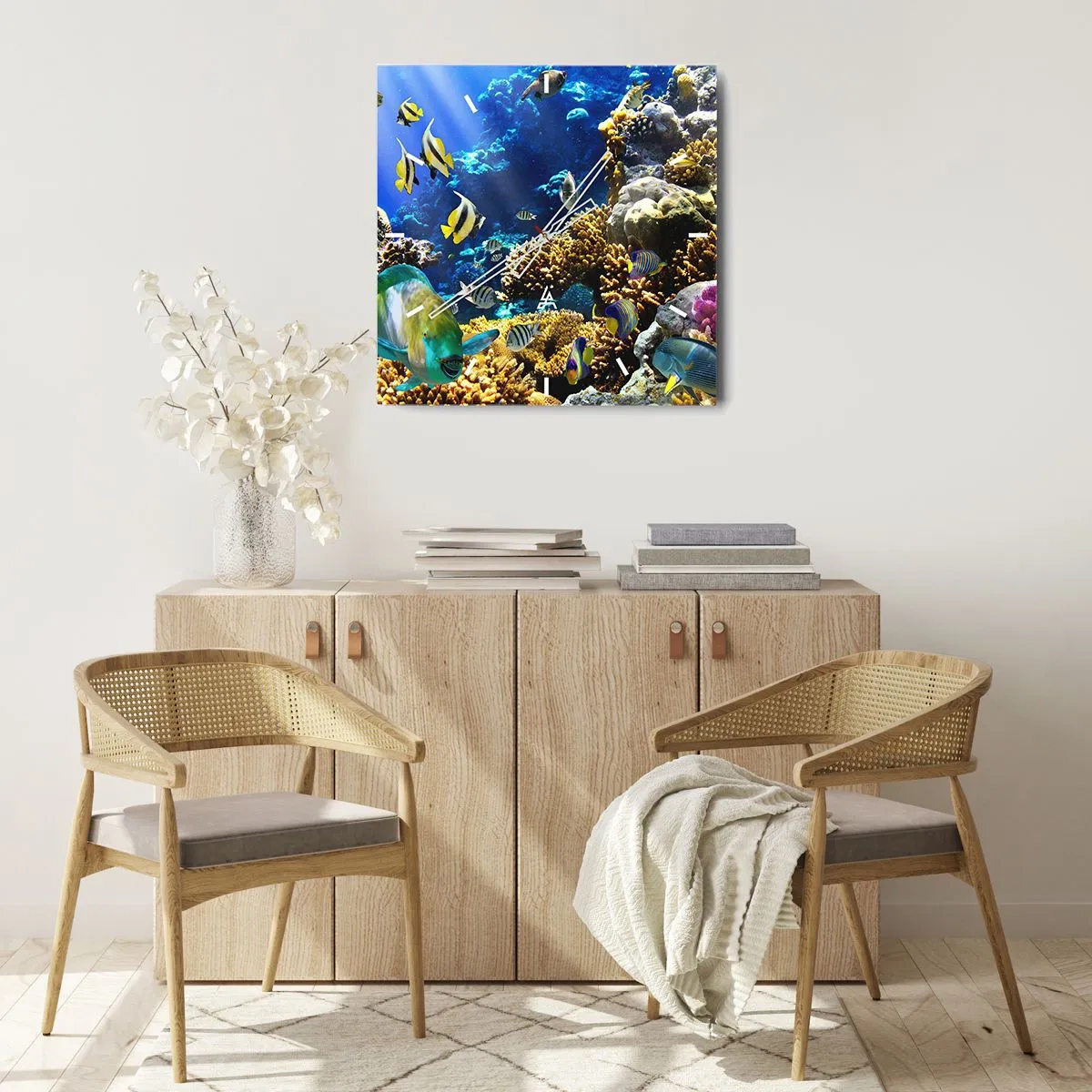 Wandklok - Klok - Veel verkeer op de vakantieroute - 40x40 cm