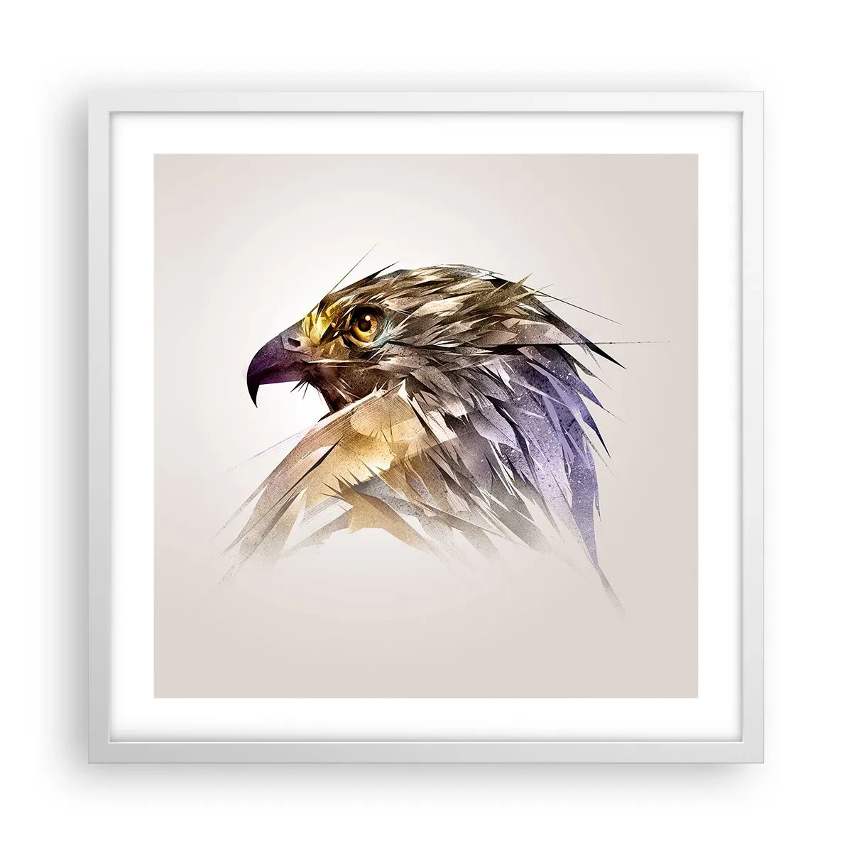 Poster in een witte lijst - Portret van een krijger - 50x50 cm