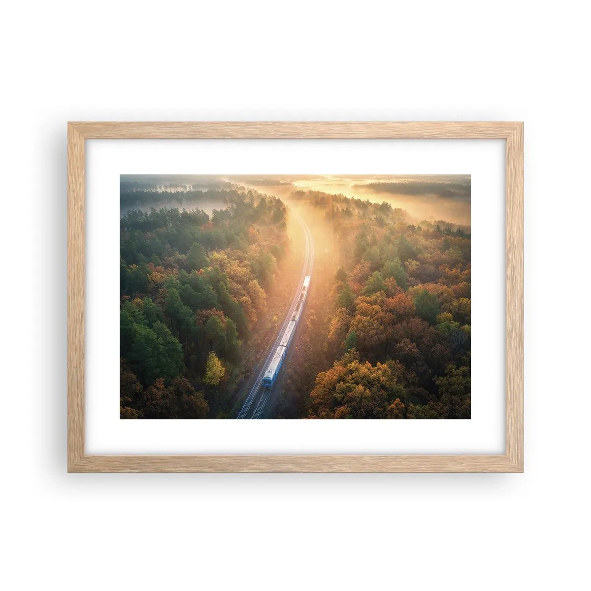 Een poster in een licht eiken lijst - Herfst reis - 40x30 cm