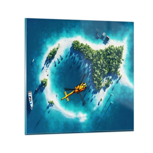 Schilderen op glas - Koop een eiland voor jezelf - 30x30 cm