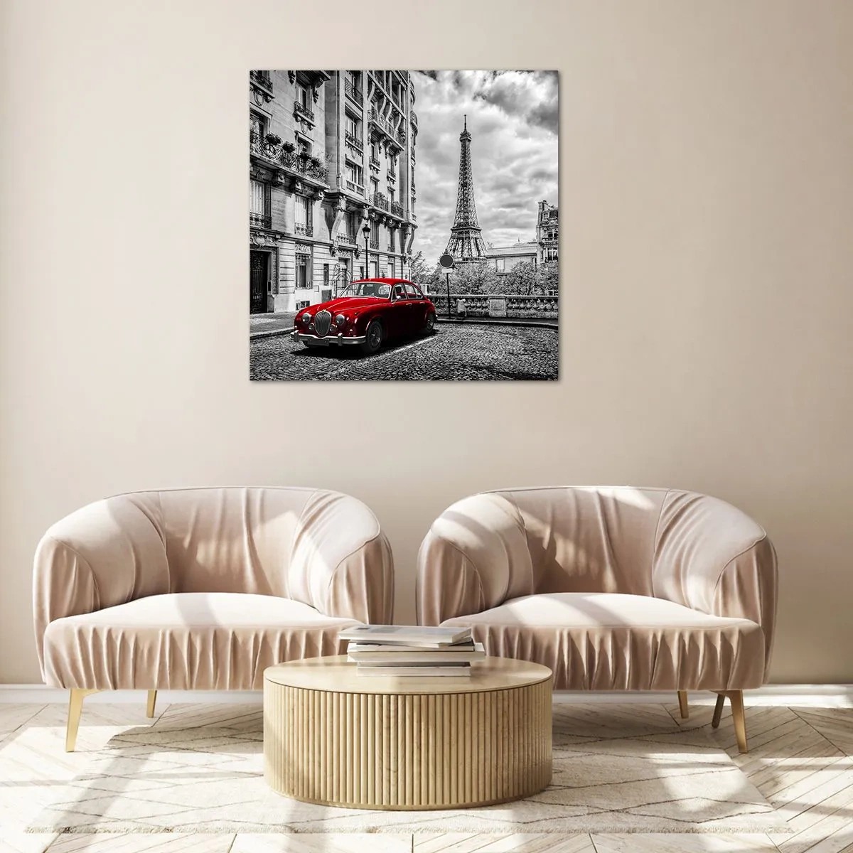 Schilderen op glas - Roofdier in de stad - 70x70 cm