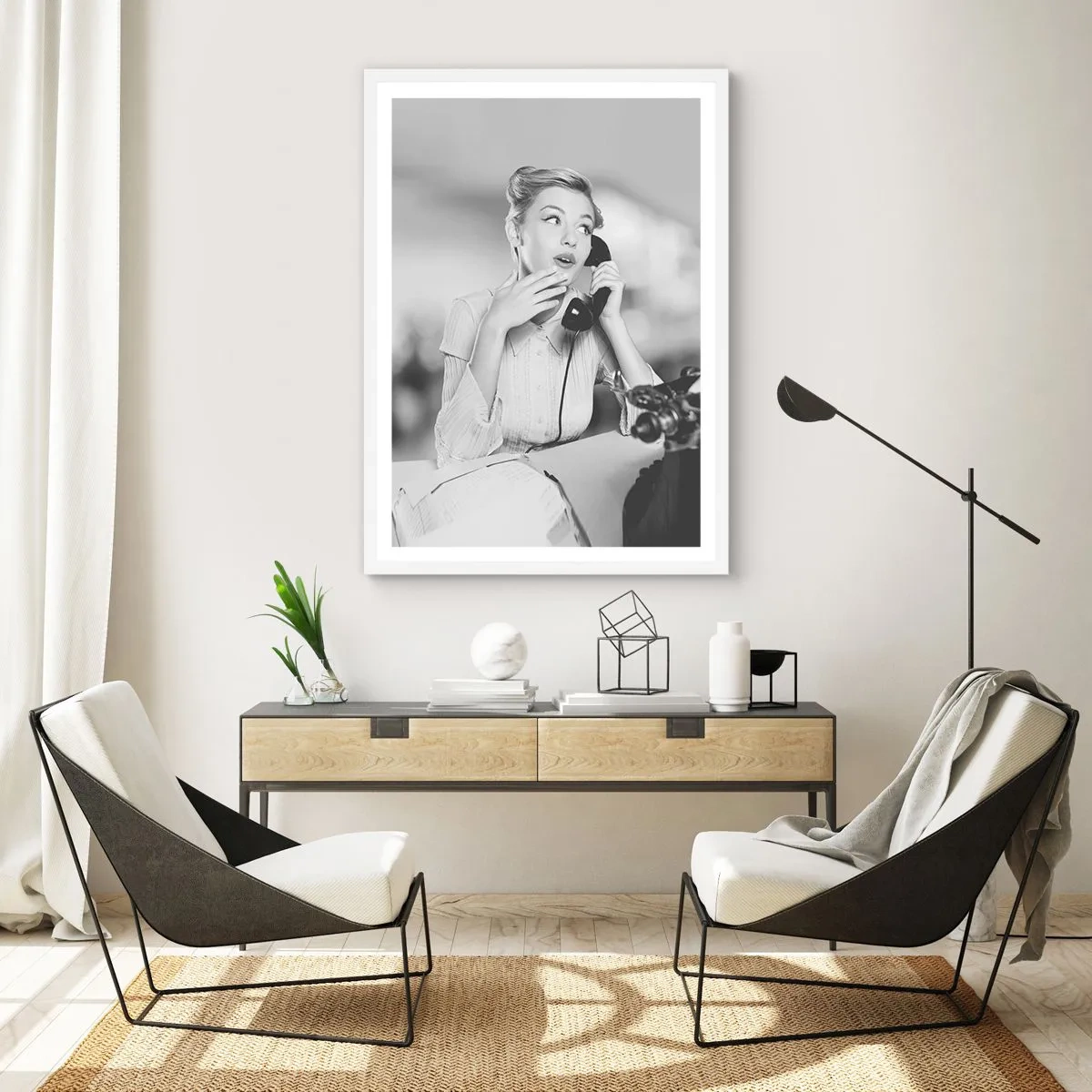 Poster in een witte lijst - Hallo, het zijn de jaren 50. - 61x91 cm