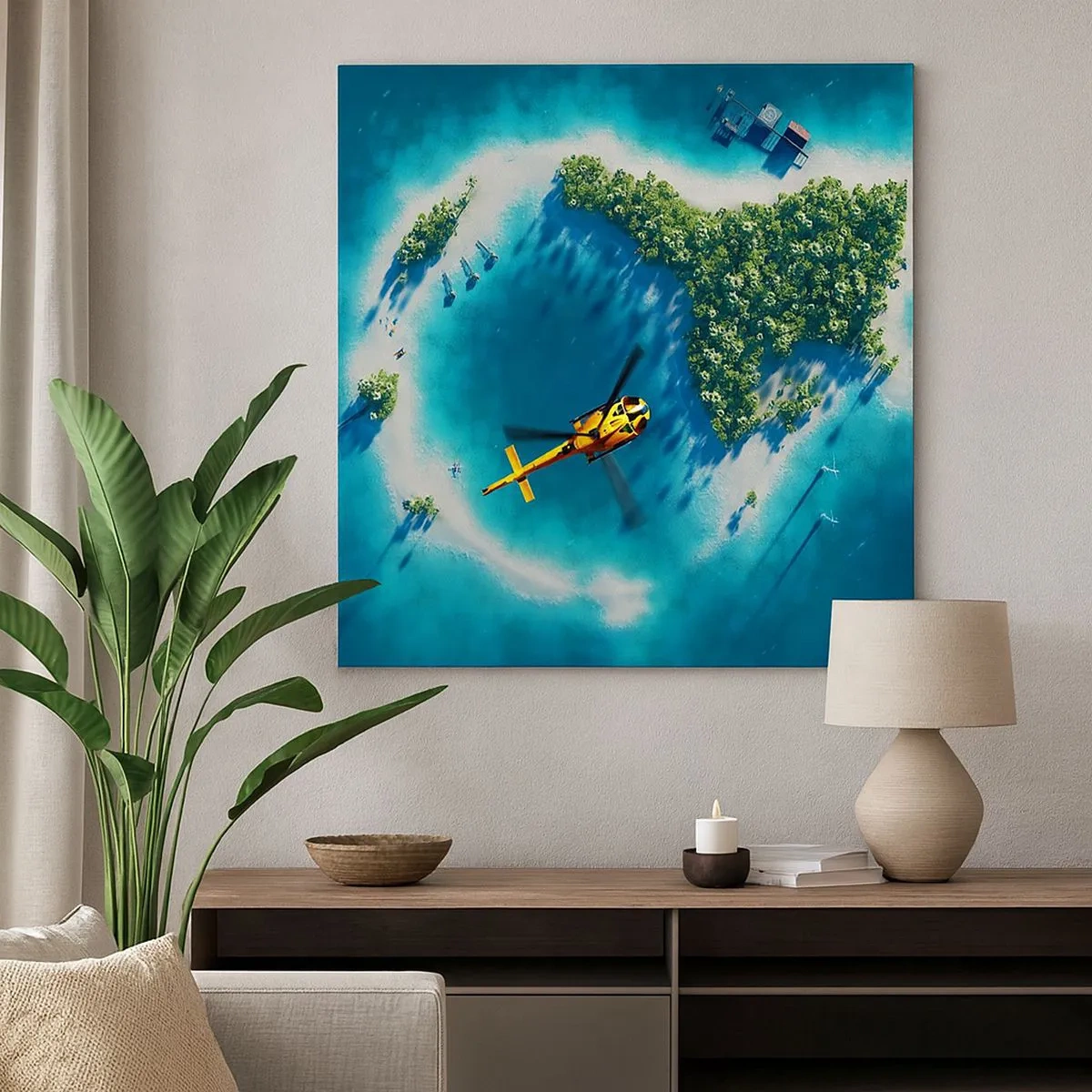 Schilderen op canvas - Koop een eiland voor jezelf - 30x30 cm