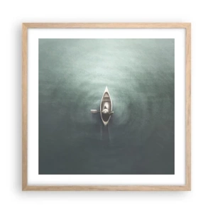 Een poster in een licht eiken lijst - Door het maanmeer - 50x50 cm