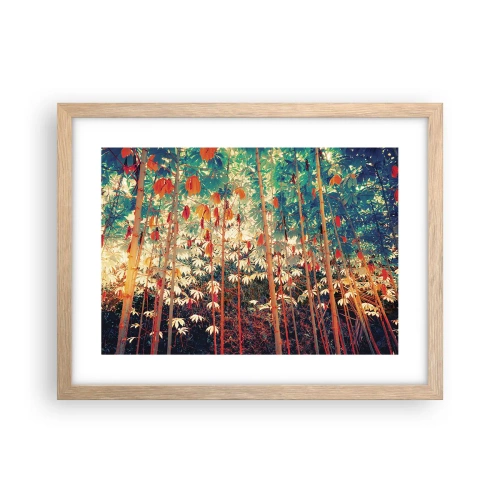 Een poster in een licht eiken lijst - Het geheime leven van de bladeren - 40x30 cm