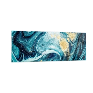 Schilderen op glas - Blauwe draaikolk - 140x50 cm