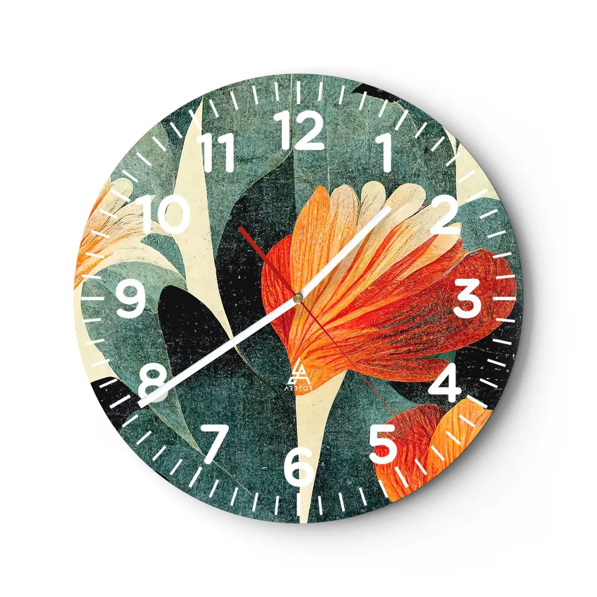 Wandklok - Klok - De hitte van de tropen en de koelte van het groen - 30x30 cm