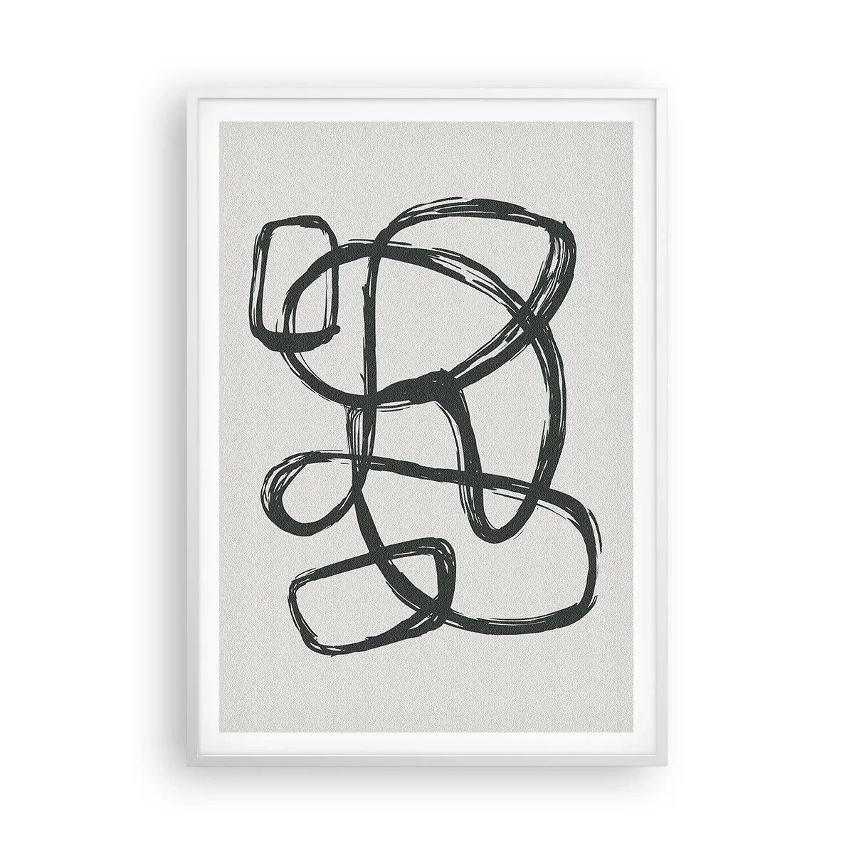 Poster in een witte lijst - Lusvormige abstractie - 70x100 cm