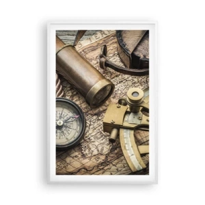 Poster in een witte lijst - Zet koers - 61x91 cm