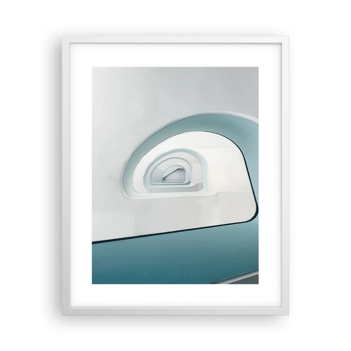 Poster in een witte lijst - Naar de bodem van de blauwe - 40x50 cm
