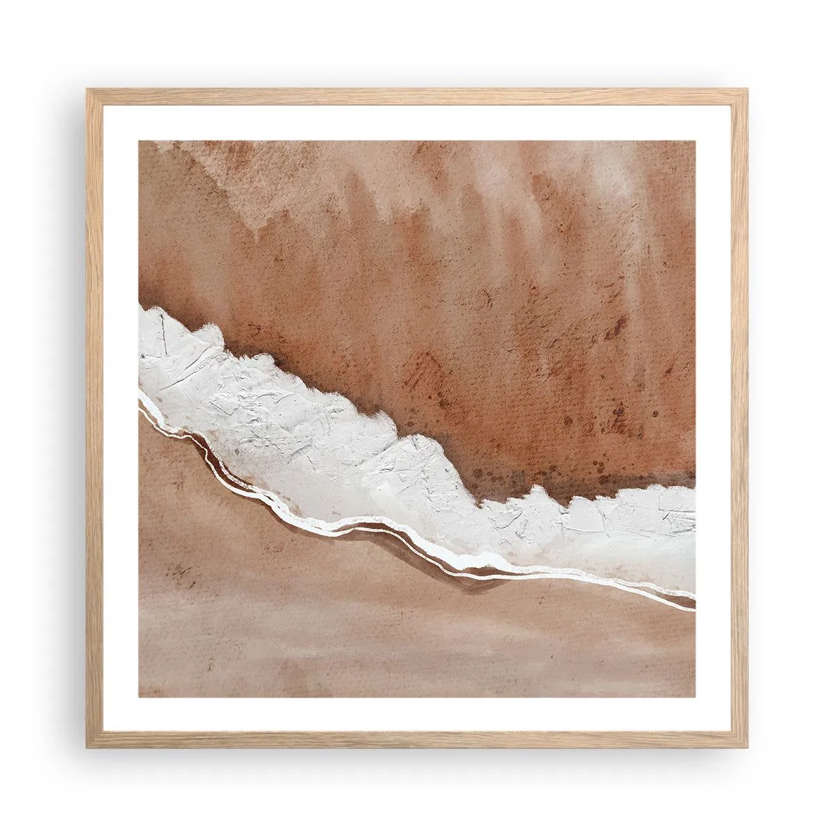 Een poster in een licht eiken lijst - In aardetinten - 60x60 cm